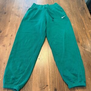 Nike Sportswear Phoenix Fleece High-Waist Oversized Sweatpants Women Small Green